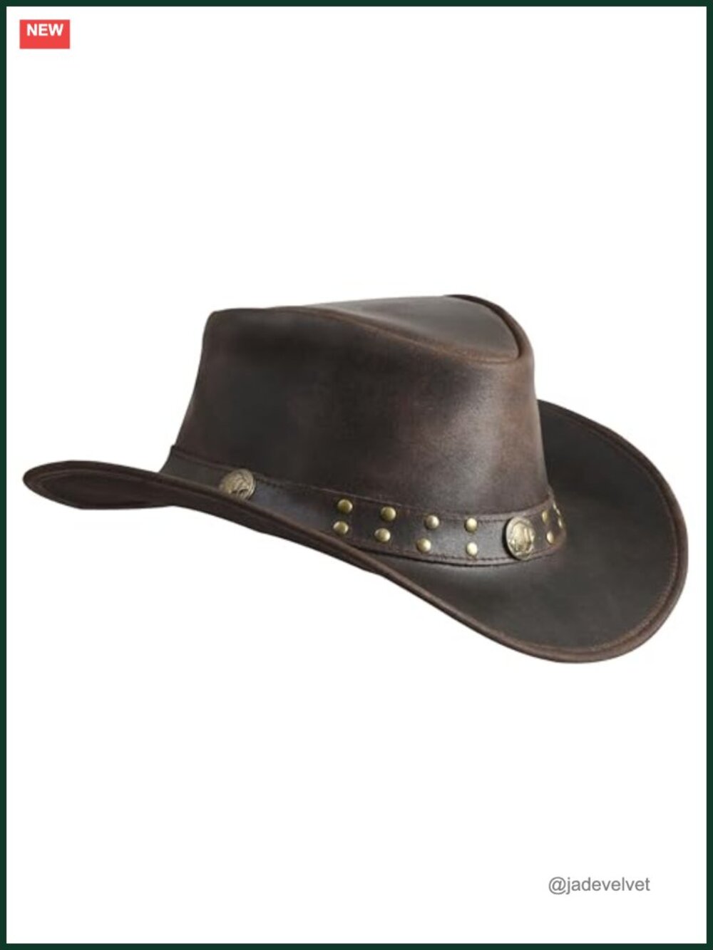 Genuine Suede Leather Cowboy Hat Wide Brim Western Outback Shapeable